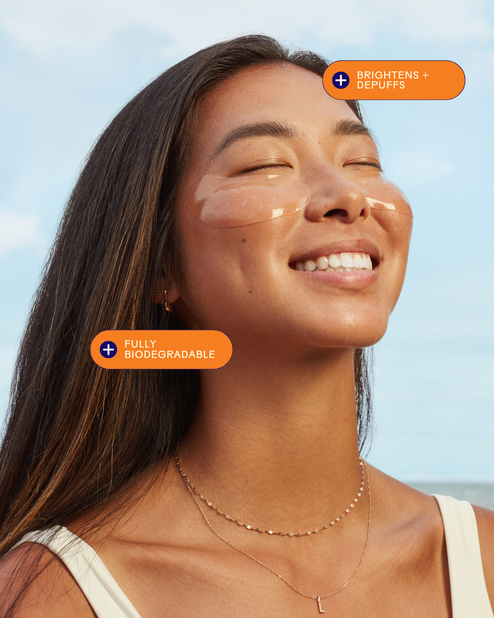 Masques pour les yeux biodégradables aux algues rouges et à l'avocat Brighter Days™