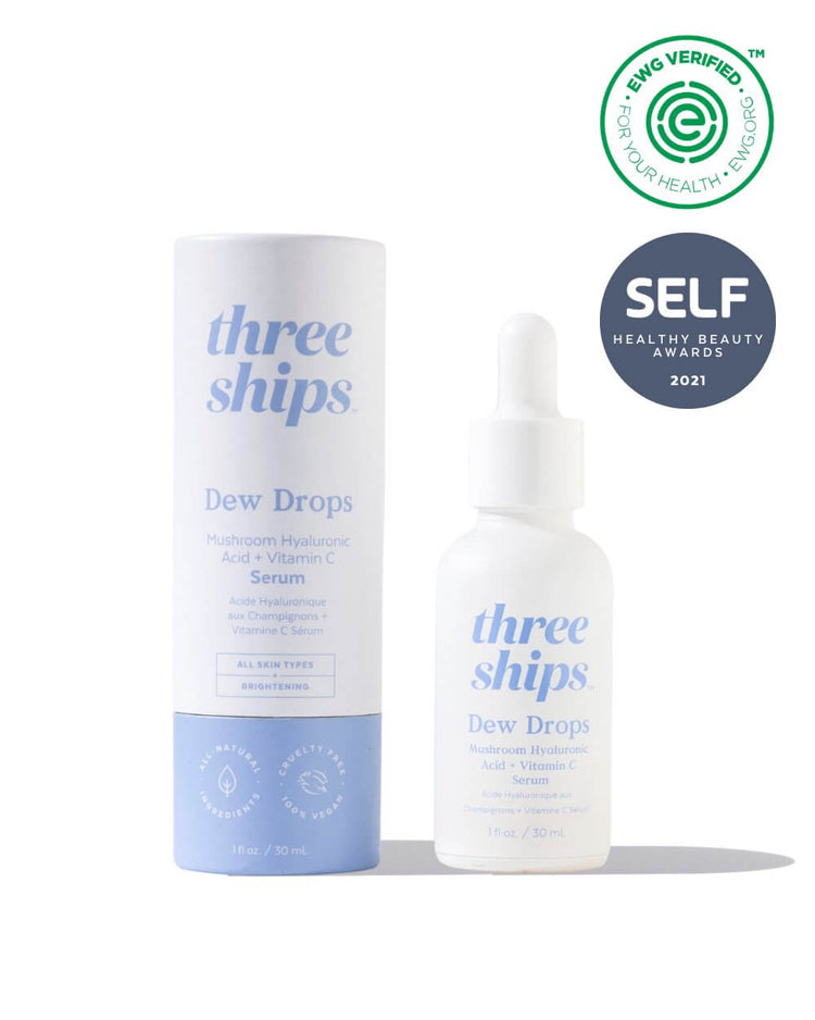 Dew Drops Mushroom Hyaluronic Acid + Vitamin C Serum Three Ships SERUMS Natural Vegan Cruelty-free Skincare