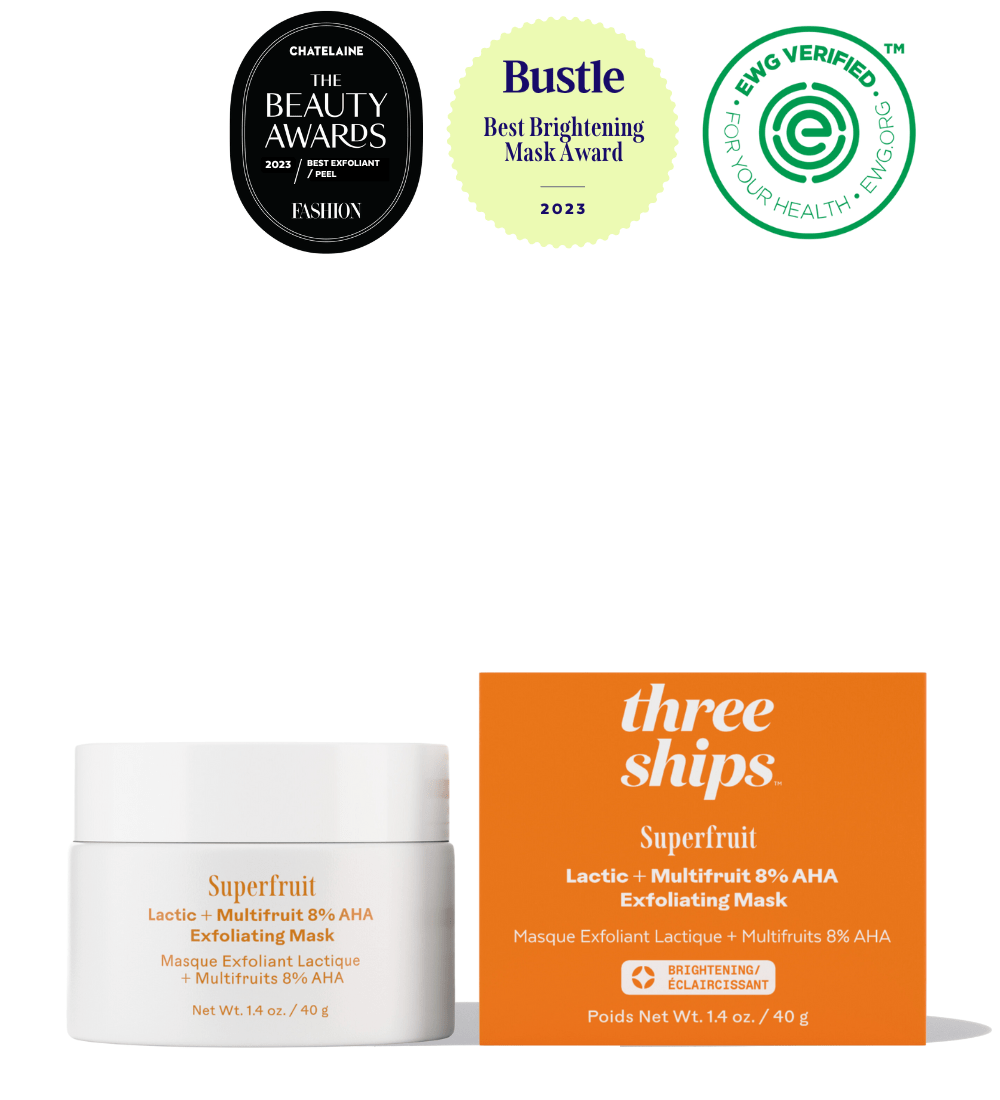 Superfruit™ Lactic + Multifruit 8% AHA Exfoliating Mask Three Ships MASKS Natural Vegan Cruelty - free Skincare